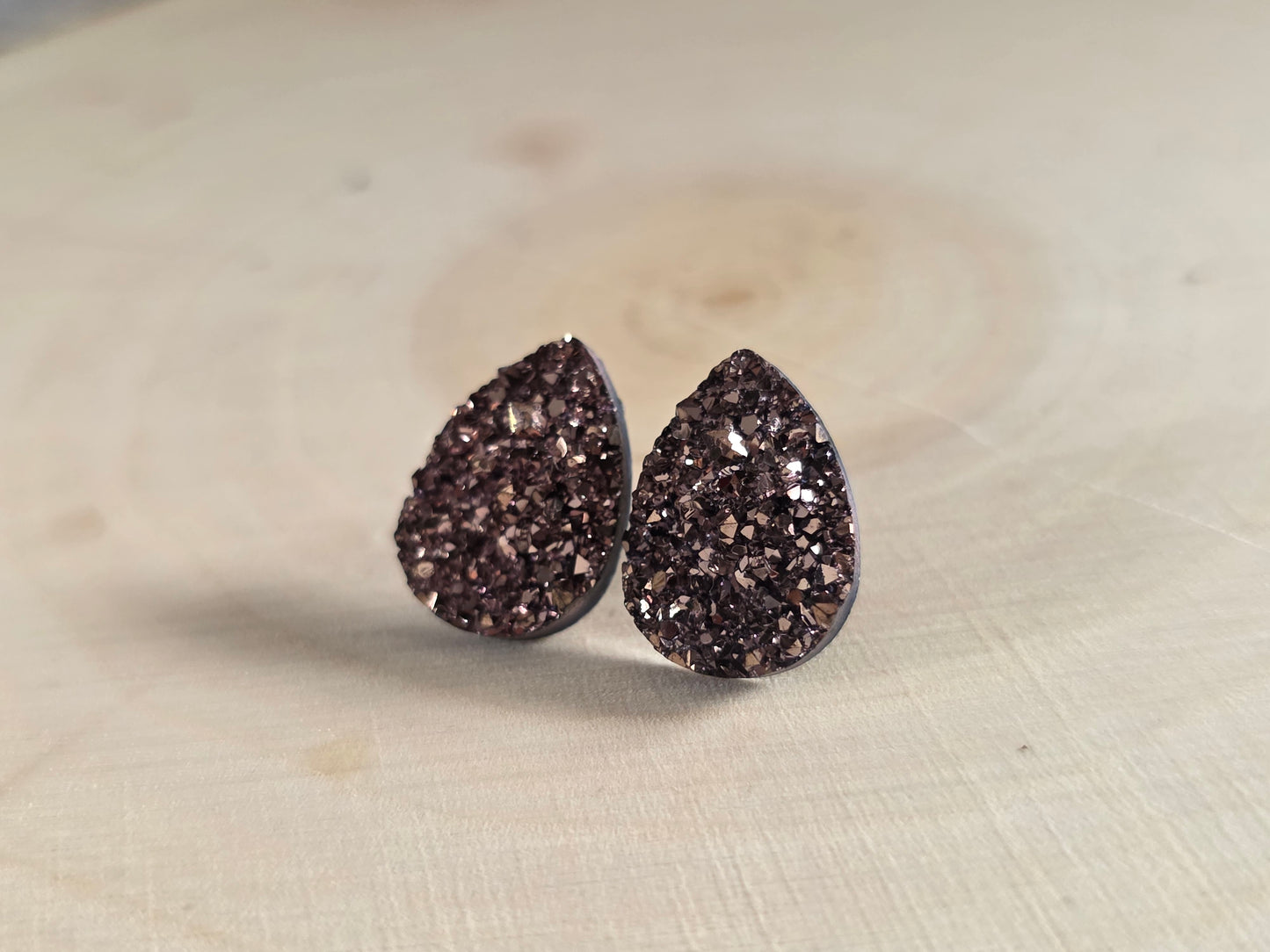Brown Teardrop Druzy